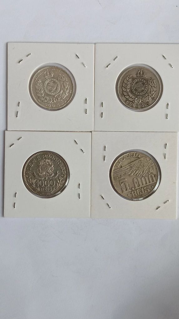 Moedas do Brasil em prata.,diversas