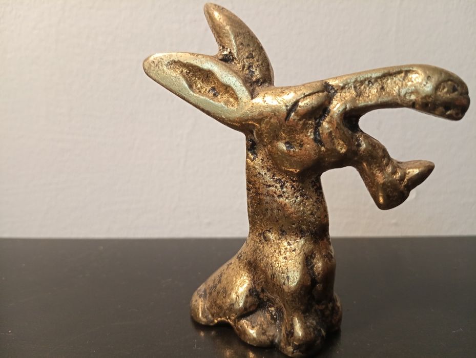 Antigo abre garrafas em forma de Burro, em bronze	vintage de coleção