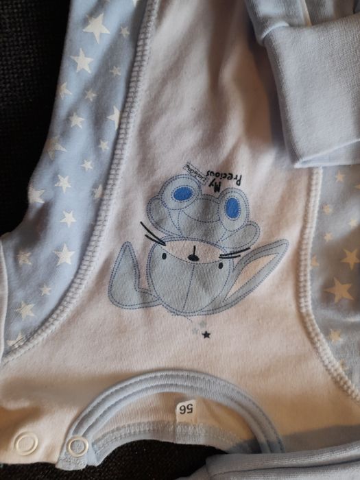 Zyzio&Zuzia bawełniany blekitny dres 3czesci komplet r.56 stan idealny