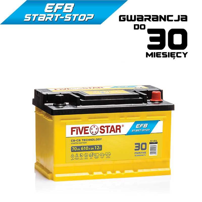 Akumulator FIVE STAR EFB 72Ah/720A - 30 miesięcy gwarancji