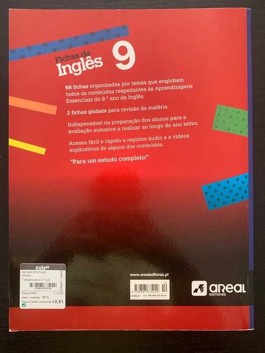 Fichas de Inglês - 9ºano - Areal Editores