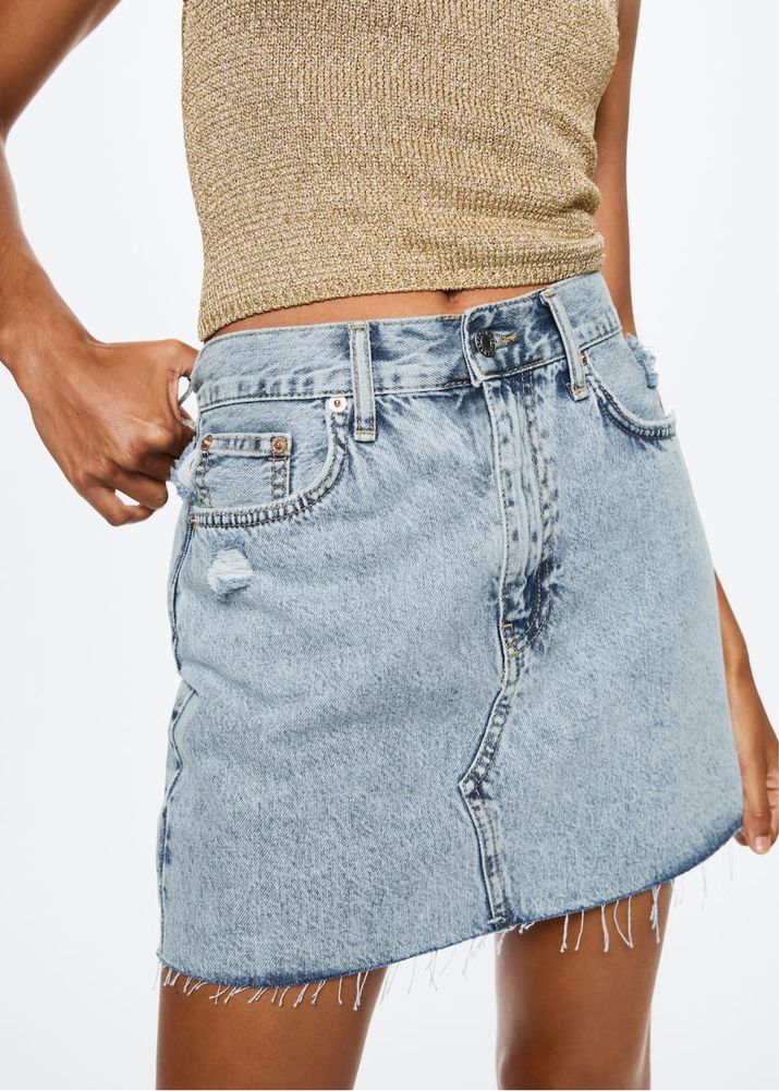 Спідниця джинсова, спідниця джинс міні Mango hailey, джинсовая юбка