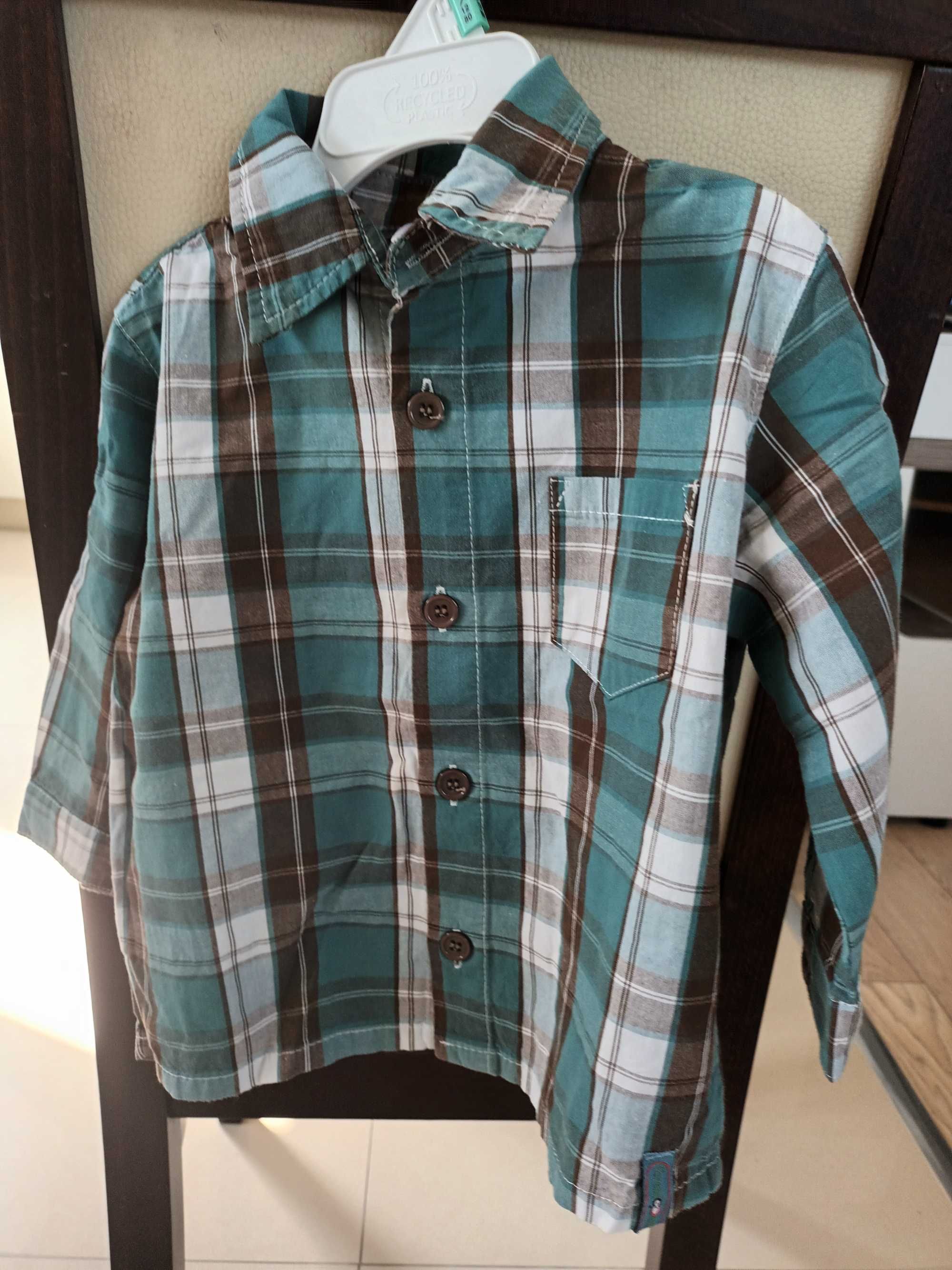 Koszula chłopięca w modną kratę, COOL CLUB, rozmiar 80