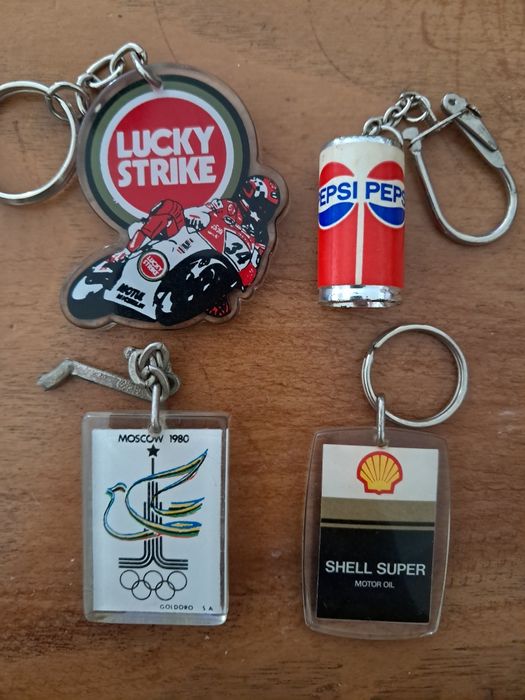 4 Porta-chaves Coleção: Lucky Strike, Pepsi, +