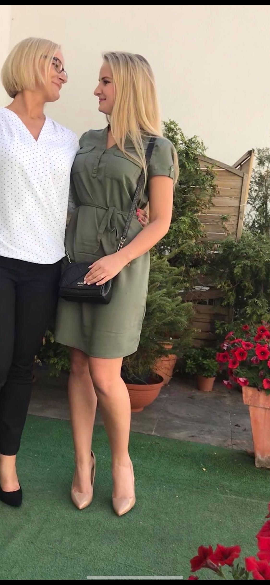 Camaïeu sukienka khaki S + pasek