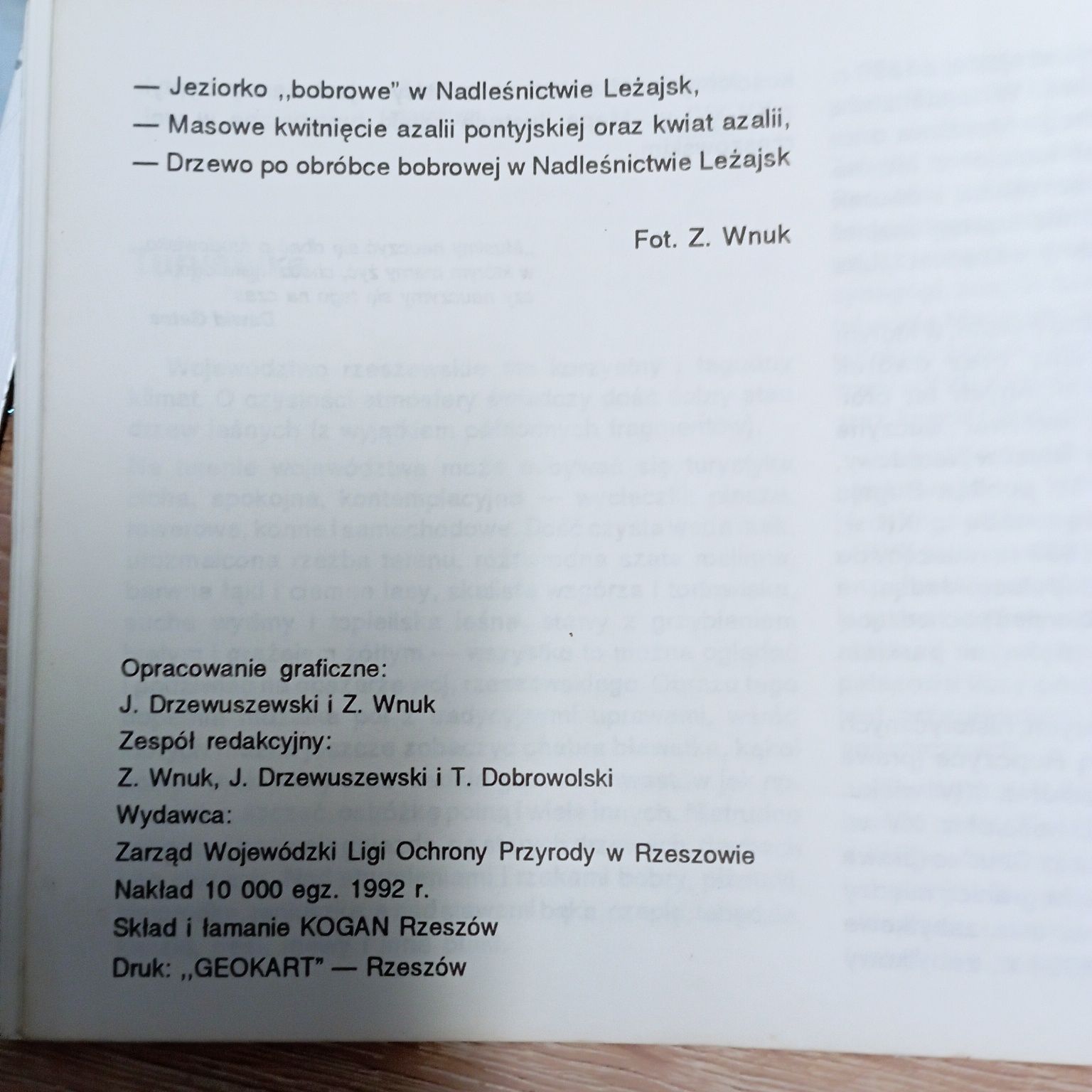 Chronione obiekty przyrodnicze w woj. rzeszowskim, Zygmunt Wnuk, 1992