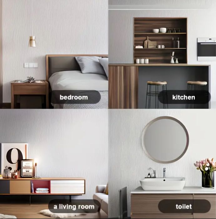 Papel de parede 3D para Paredes Texturizado cinzento