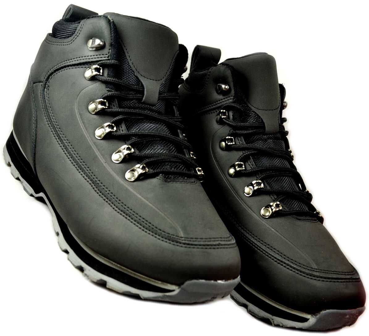 M1340 Zimowe męskie buty ŚNIEGOWCE TREKKINGOWE czarne