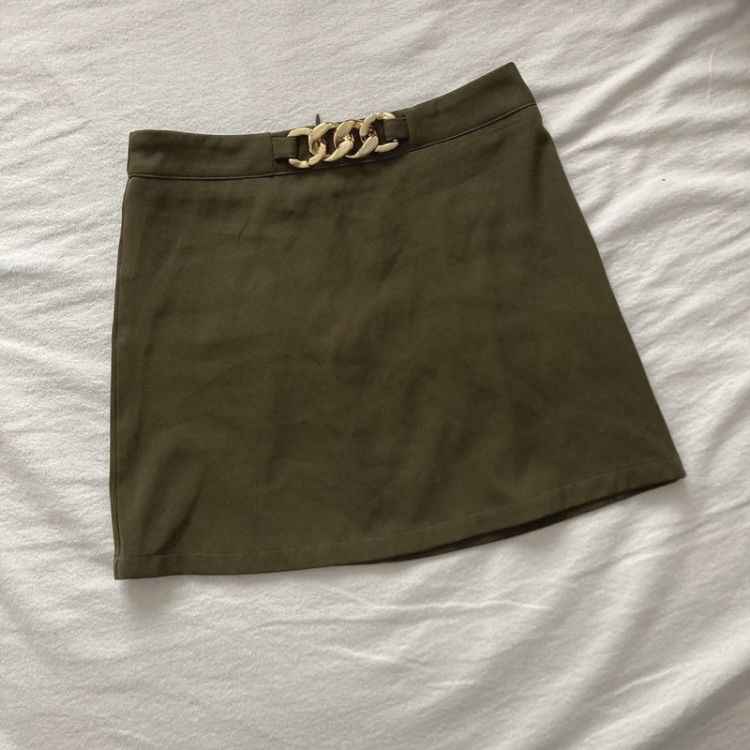 Spodniczka mini khaki cider xs złote aplikacje