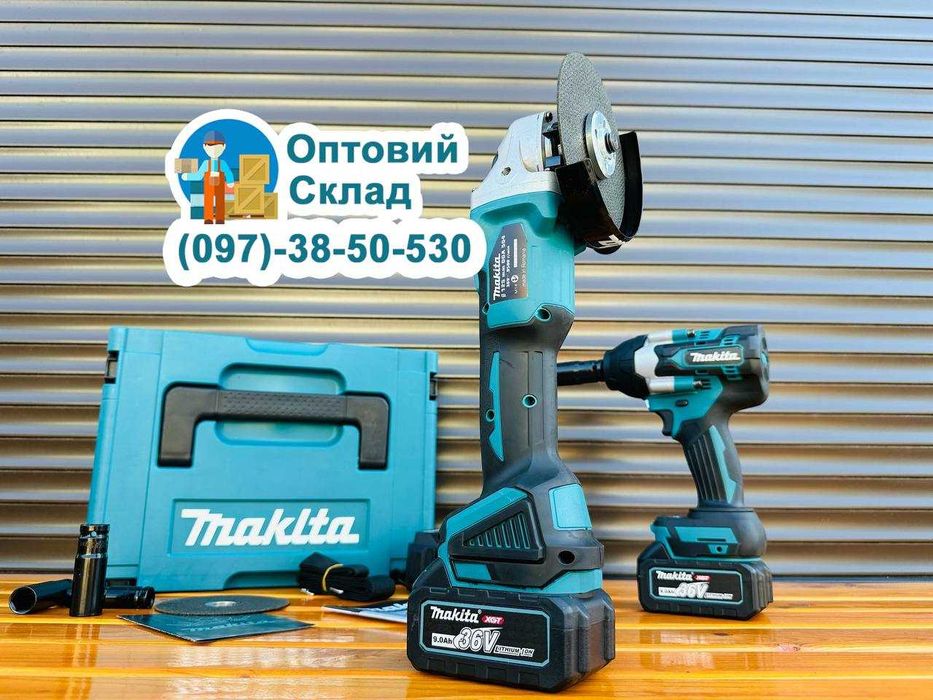 Макіта 2в1 Болгарка DGA504 XGT + Гайковерт DTW800 XGT 800Hm ( 36V-9A )