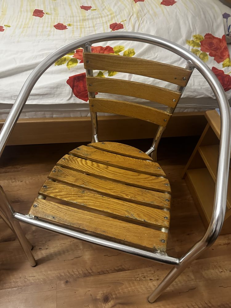 Krzesła aluminiowe dwa komplet
