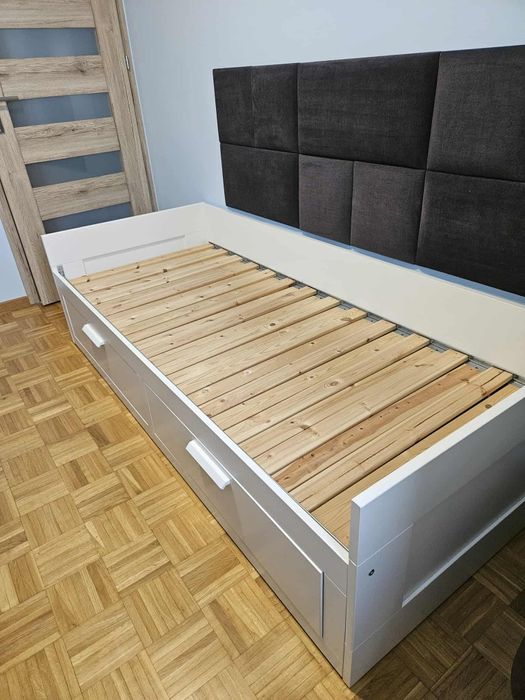 Łóżko leżanka Brimnes Ikea rozsuwane + dwa materace