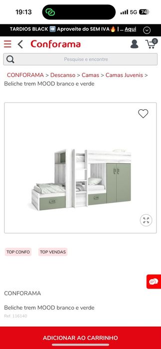 Beliche Trem Mood Branco e Verde