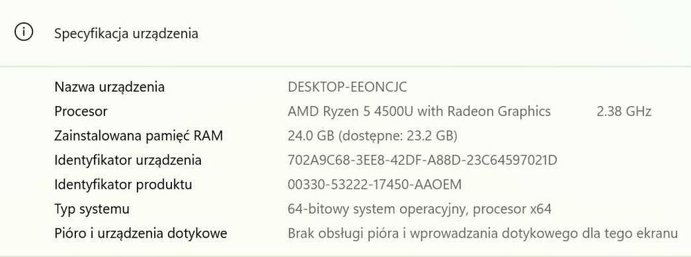 Laptop biurowy Lenovo ThinkPad E14 Gen 2 Ryzen5/24GB/256