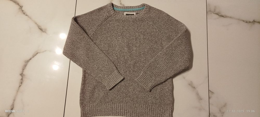 H&M sweter 100% bawełna szary 122 128