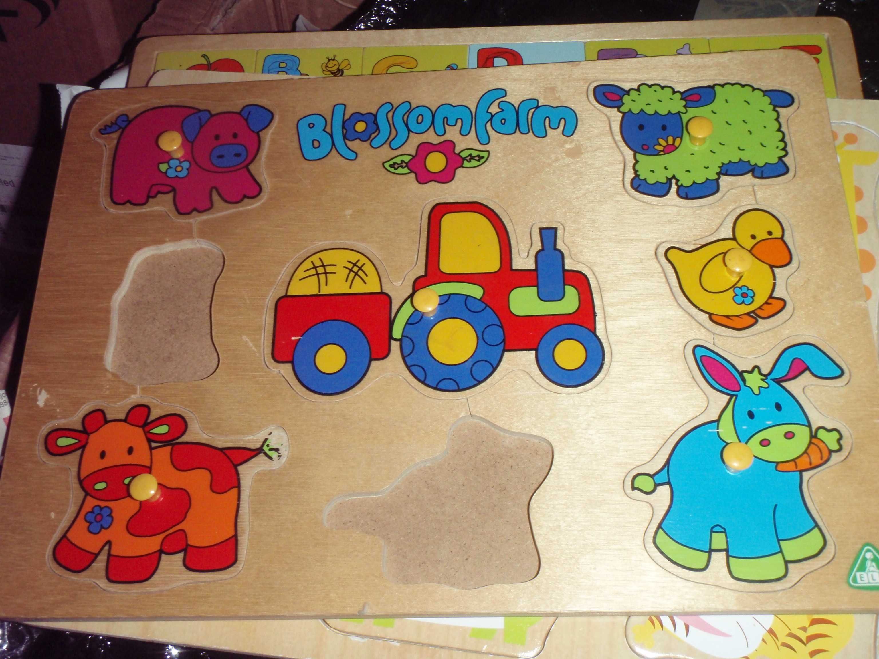 Puzzle drewniane dla dzieci - Alfabet Angielski + gratis 4 inne
