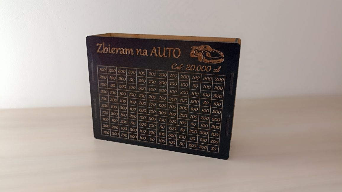 Personalizowana skarbonka wykreślanka, duża, kolory, dedykacje