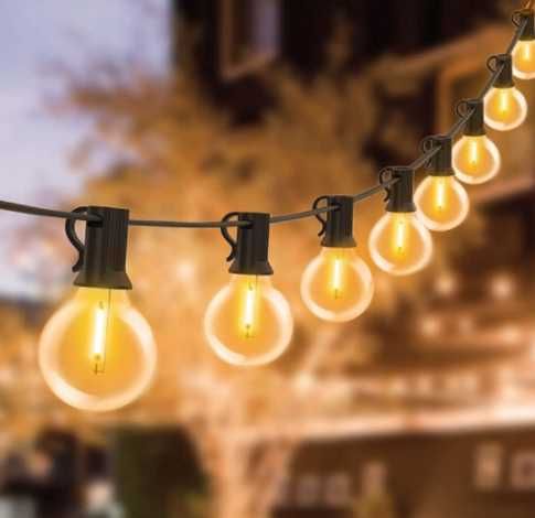LED Girlanda Ogrodowa Lampki Żarówki Kule G40 30 M