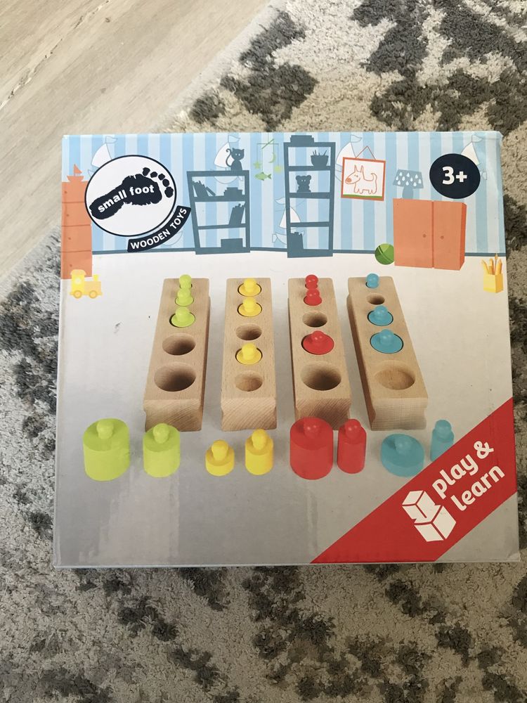 Gra logiczna odważniki Cylindry drewniane gra Montessori, Small Foot