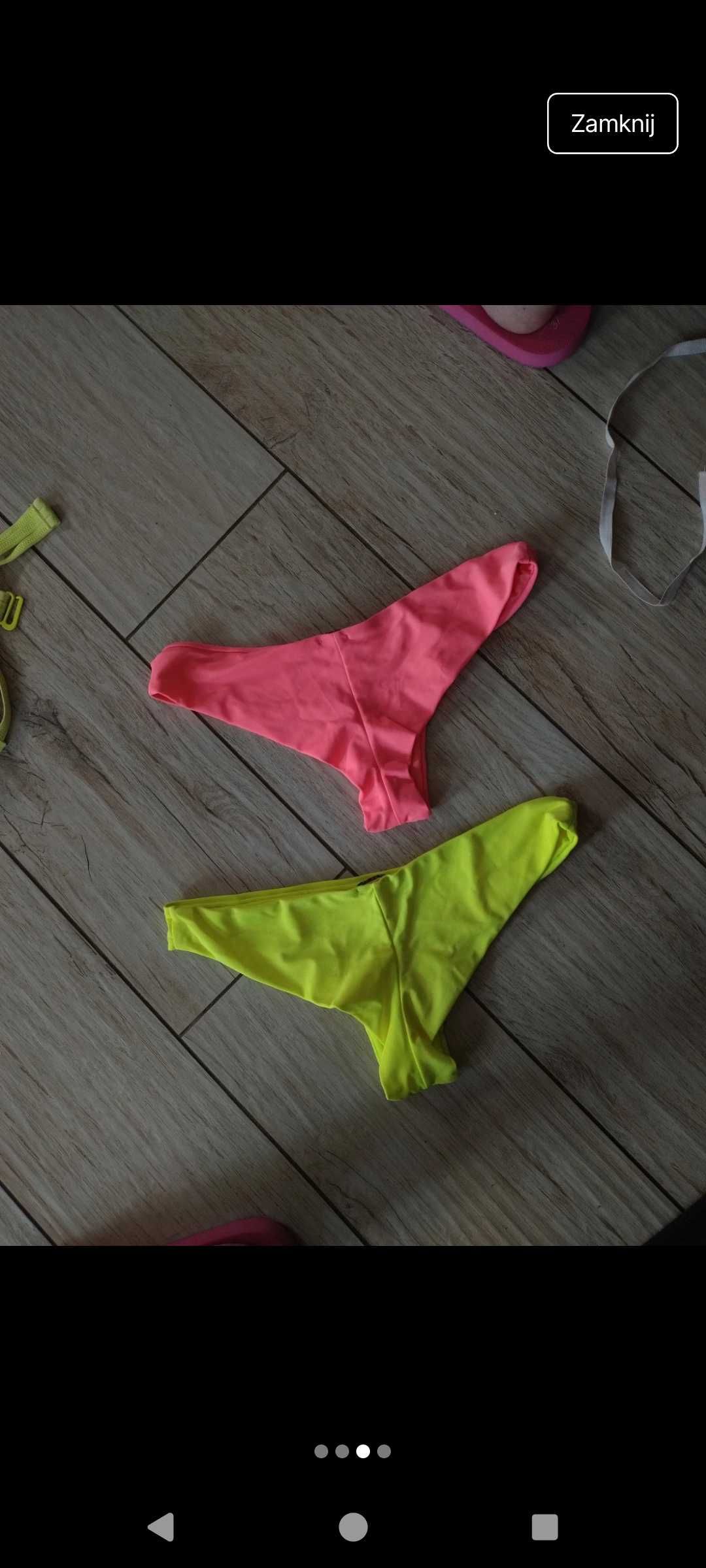 Strój kąpielowy neonowy S Pull&Bear 2 pary majtek