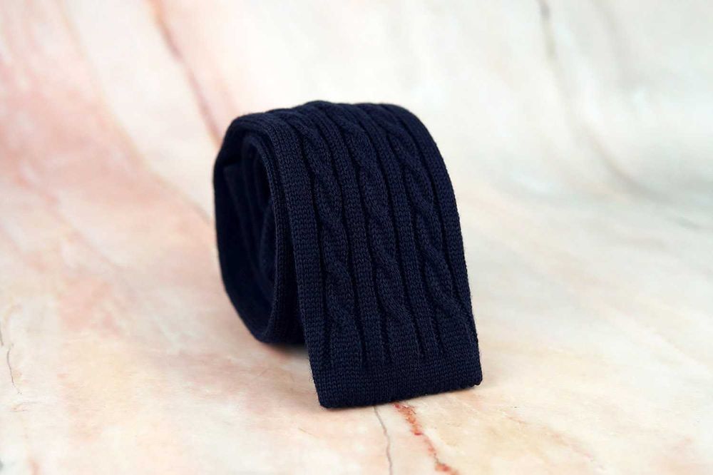 NOWY krawat knit SUITSUPPLY nieformalny wełna z fakturą męski preppy