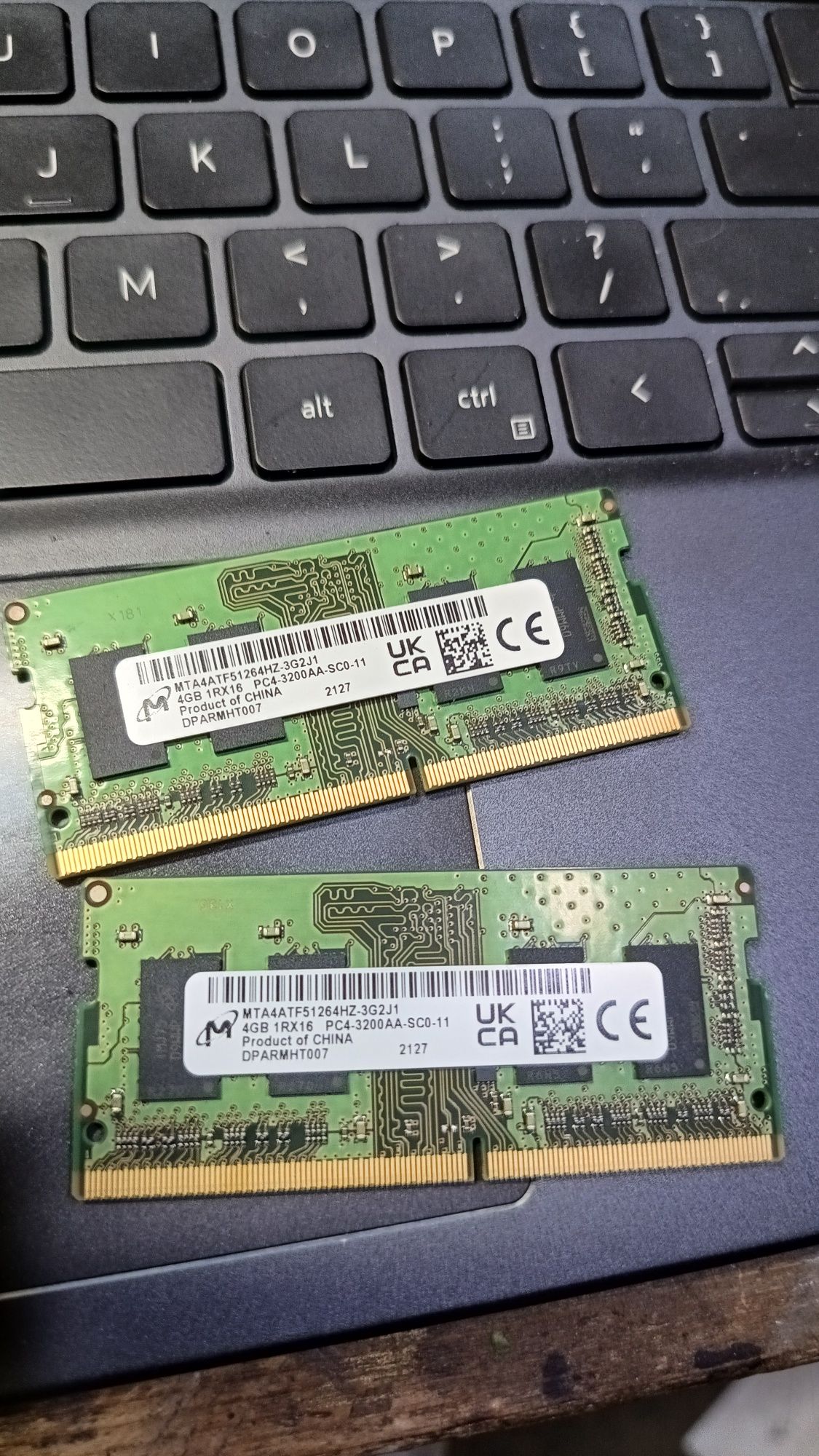 Micron DDR4 3200MHz 2 шт по 4GB