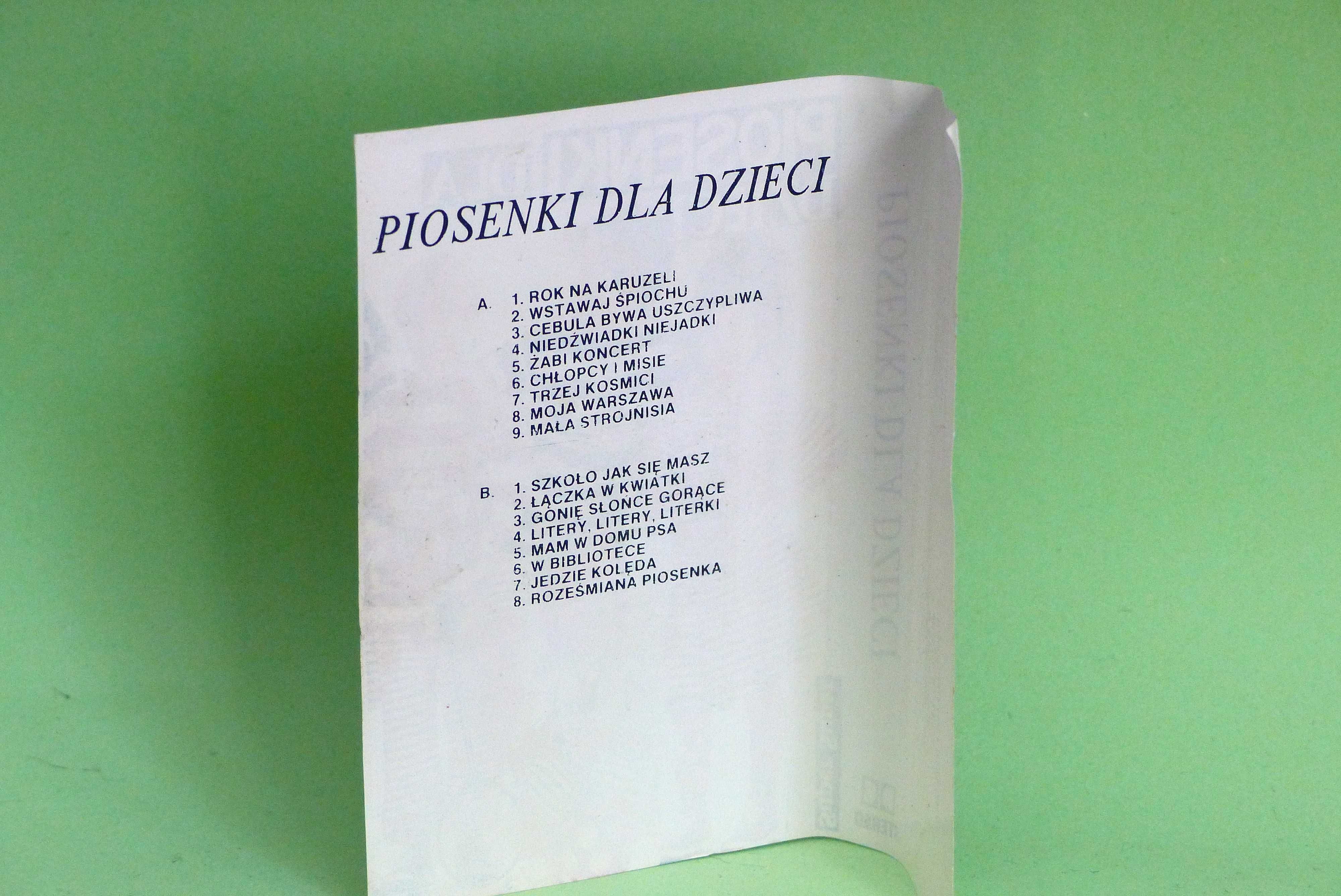 Piosenki dla dzieci - kaseta.