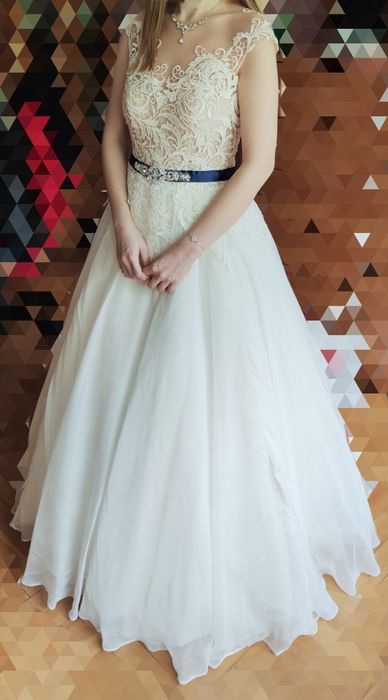 Piękna suknia ślubna Gala Machiko 36/38, ivory