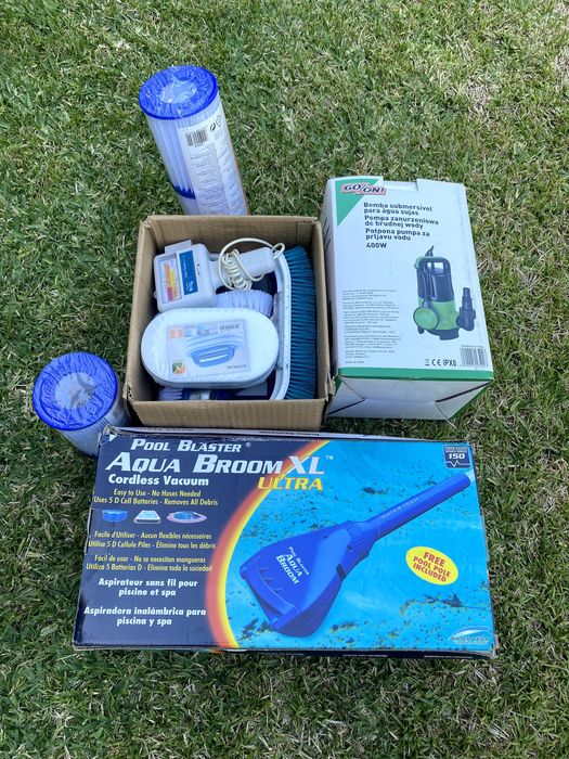 Conjunto de Acessórios para Piscina – Pouco Uso
