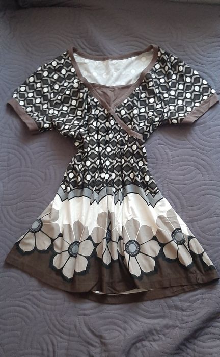 Tunika ala sukienka brązowa M/L/XL dłuższa bluzka oversize