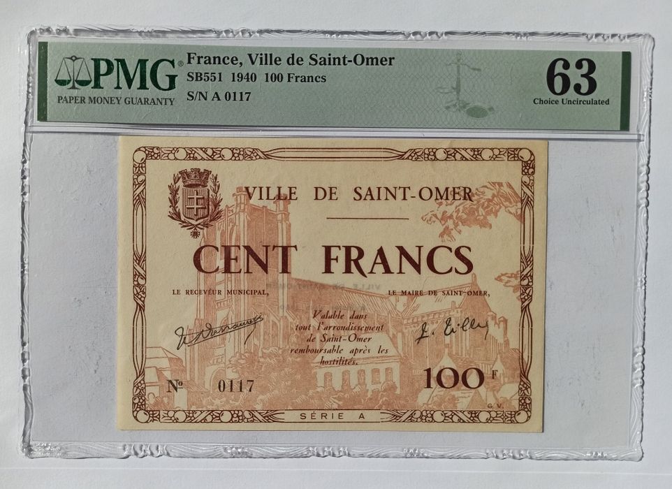 Banknot Francja 1940, 100 Francs. PMG63