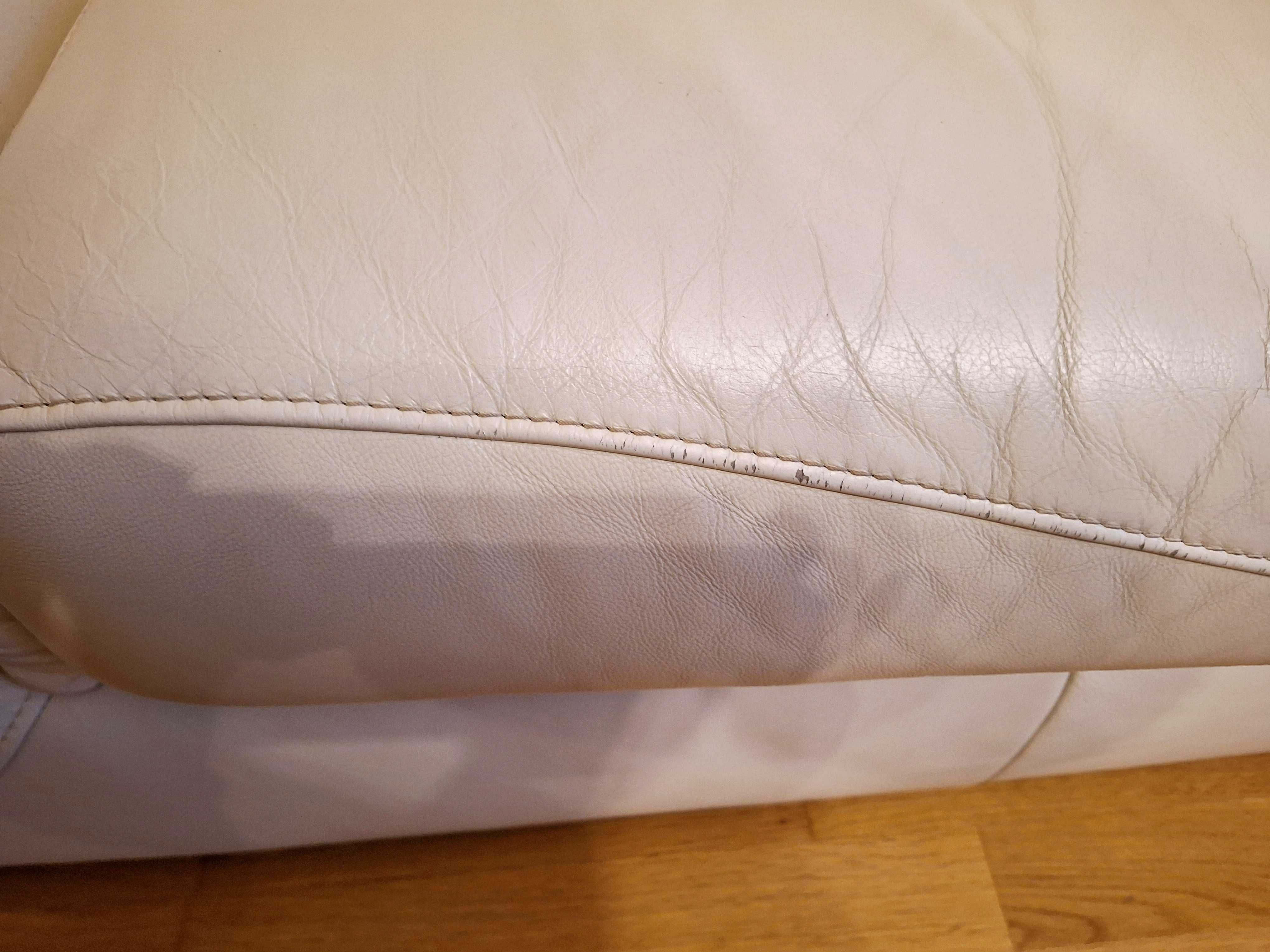 Skórzana sofa bez funkcji spania  kremowa ZUCHERO 3BF VIENNA LUX