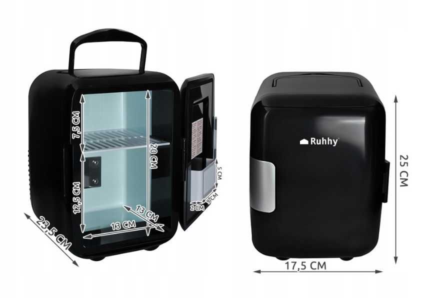 Lodówka turystyczna 4L – mini, 12V/220V, chłodzenie/grzanie