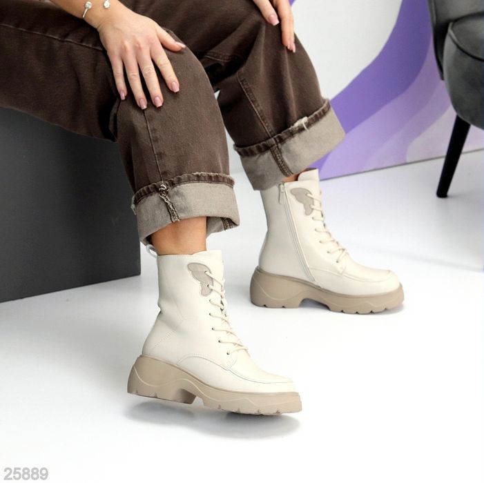 Жіночі черевики ботинки шкіра та замша зимові