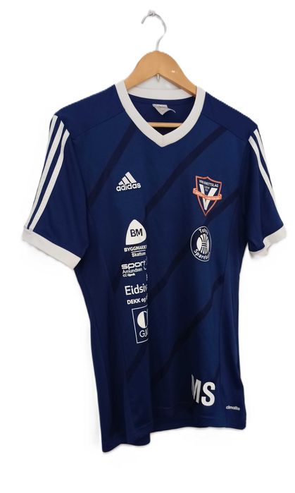Granatowy bluzka sportowa w serek biała haftowane adidas Rozmiar M