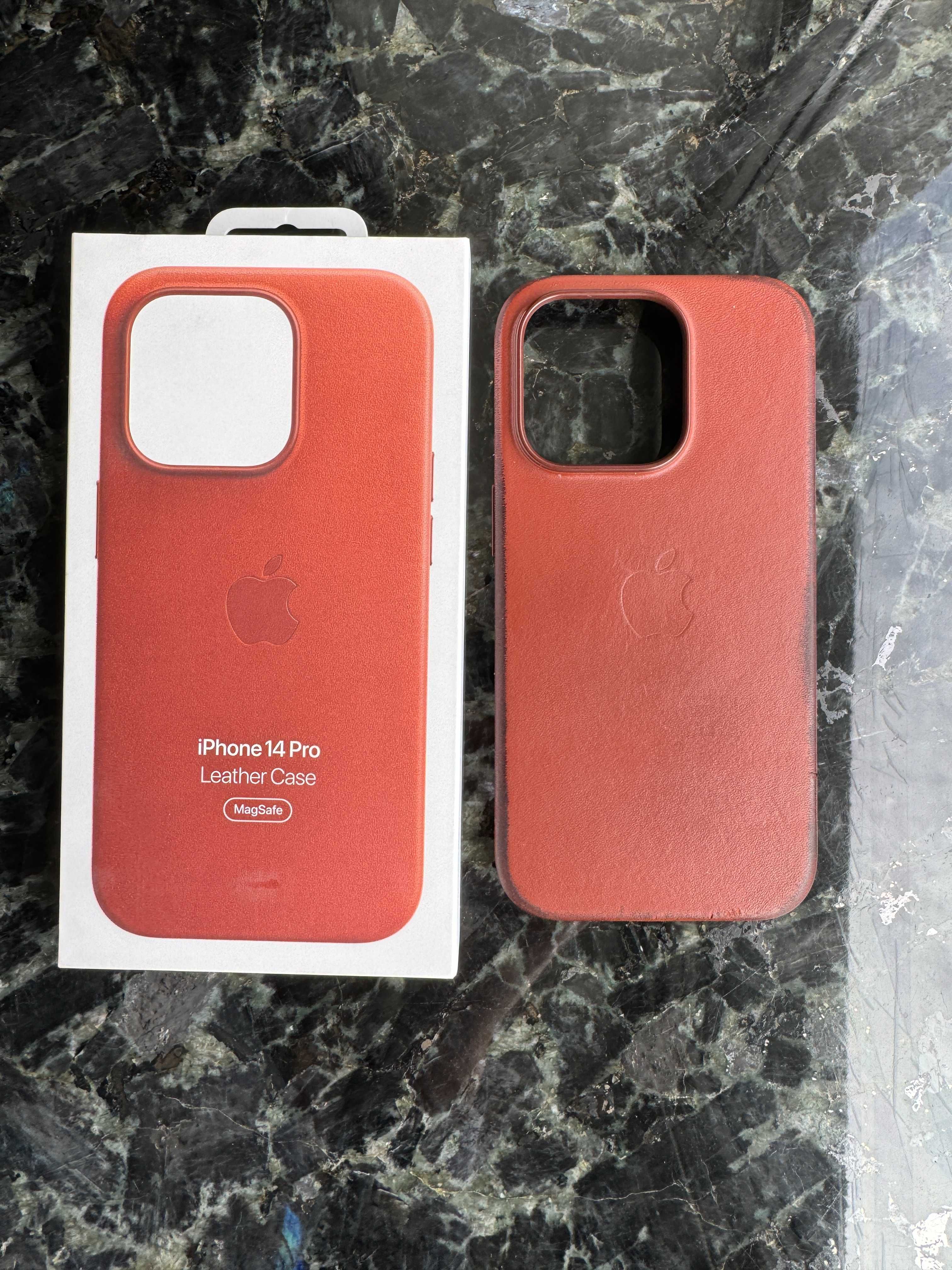 Кожаный чехол Apple iPhone 14 Pro Leather Оригинал бу