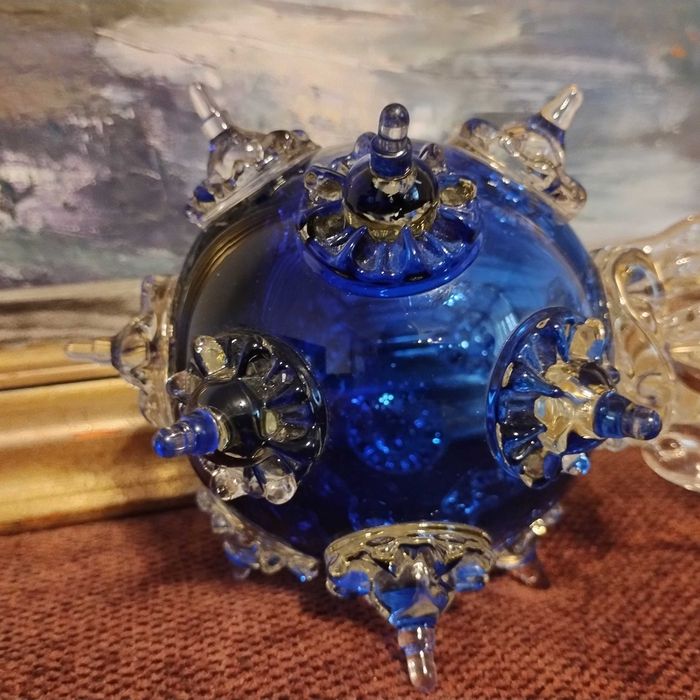 Szklana buława PRL murano design vintage antyk staroć