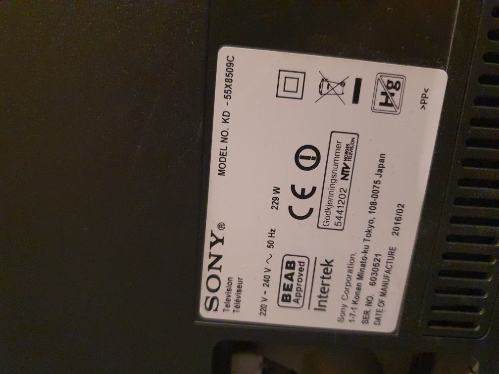Sony 55X8505 Smart 4k dvbt2 Hecv Android