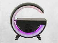 Lampka LED Ładowarka Indukcyjna Bezprzewodowa Radio Bluetooth Czarny