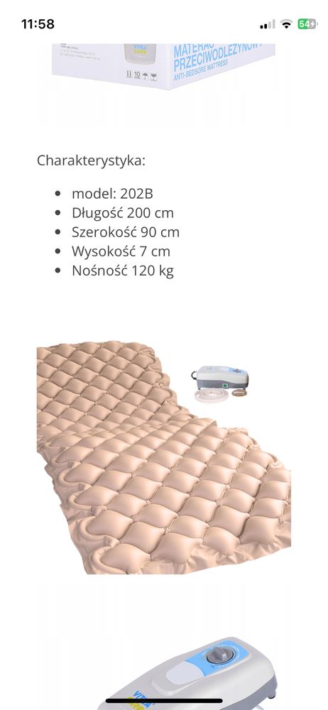 Materac przeciwodleżynowy