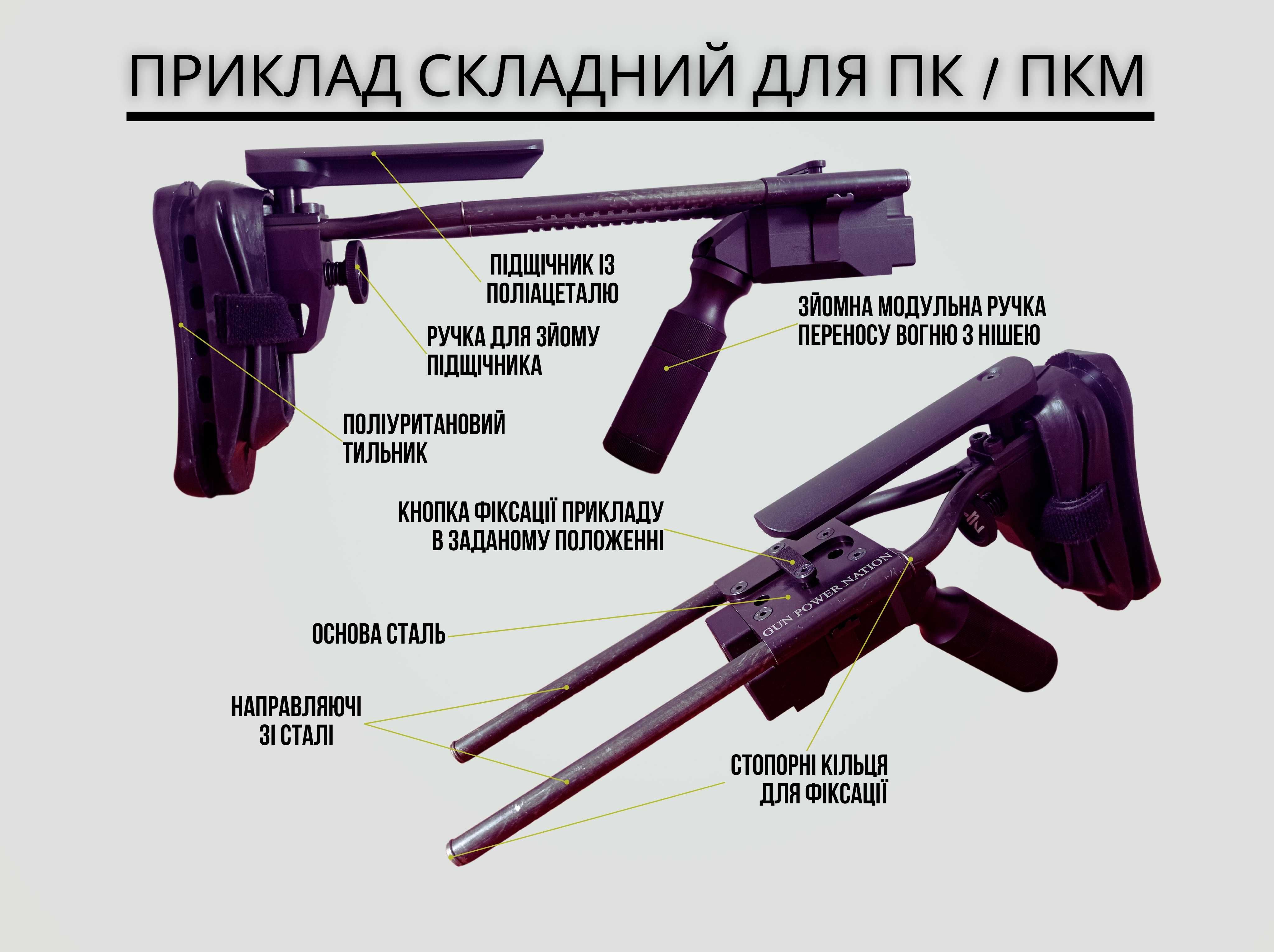 Приклад ПКМ складний з ручкою переносу