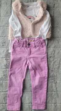 Komplet dziewczęcy, spodnie,bluzka i kamizelka, 98