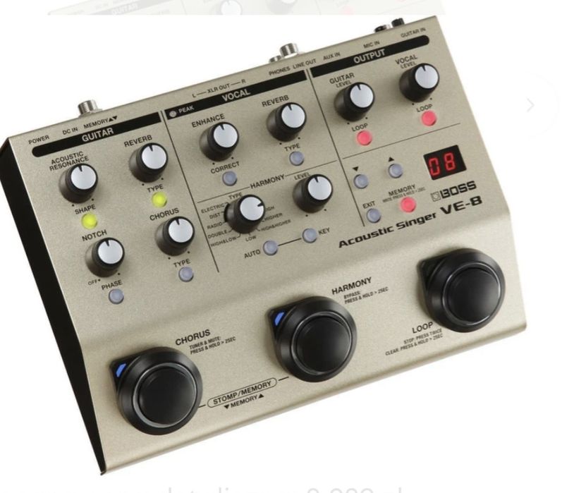 Procesor wokalny efekt gitarowy Boss VE-8 acoustic singer
Boss VE-8 Ac