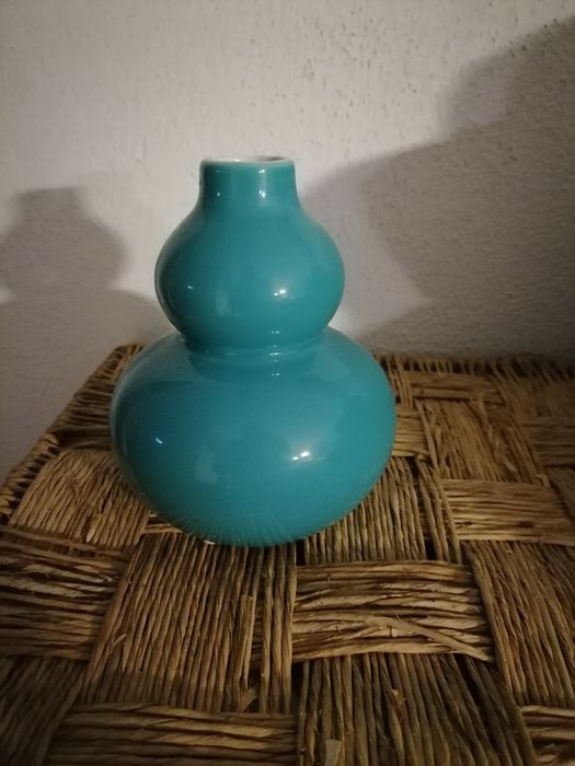 Pequena jarra/vaso azul turquesa