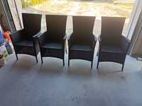 4 fotele ogrodowe ratanowe antracyt wygodne