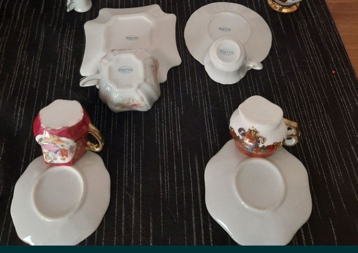 chávenas antigas portuguesas miniaturas serviço  chá