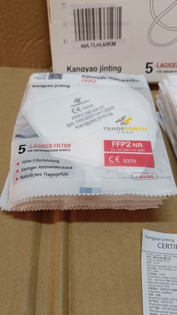 Tradeforth GmbH 20 x biała maska FFP2