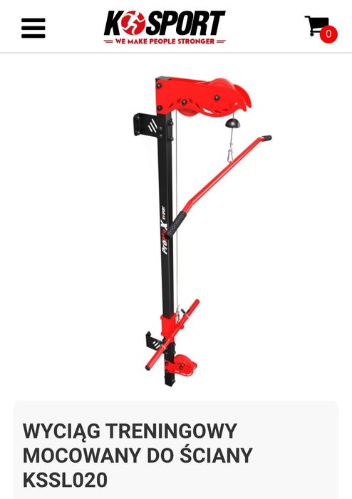 Wyciąg treningowy górny i dolny mocowany do sciany