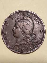 Moeda de 2 centavos 1884 Argentina