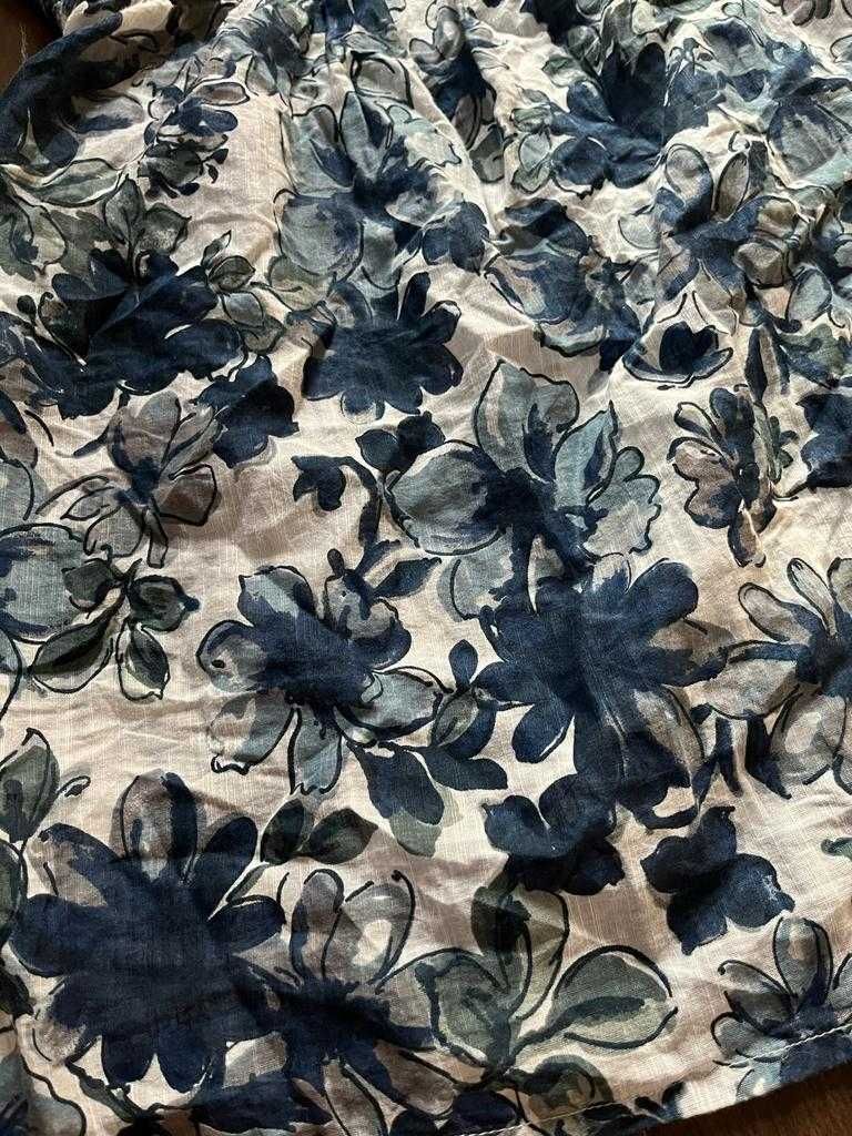 United Colors Of Benetton tunika bluzka bez rękawów niebieskie kwiaty